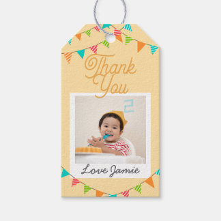 Etiquetas Para Regalos Bunting de cumpleaños infantil personalizado con f