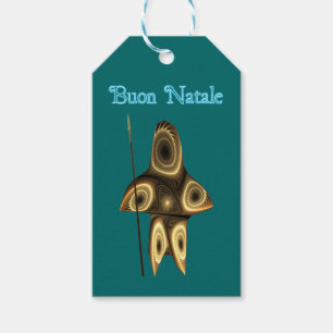Etiquetas Para Regalos Buon Natale - Cazador Inuit Fractal