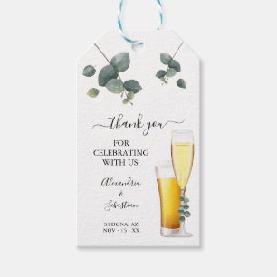 Etiquetas Para Regalos Burbujas y breves Gracias Boda Eucalyptus