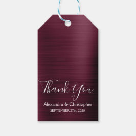 Etiquetas Para Regalos Burgundy Cranberry Moderno Boda Gracias