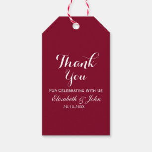Etiquetas Para Regalos Burgundy Red Elegant Wedding Gracias Tags De Regal