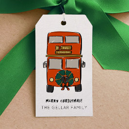 Etiquetas Para Regalos Bus Red London Doble Decker