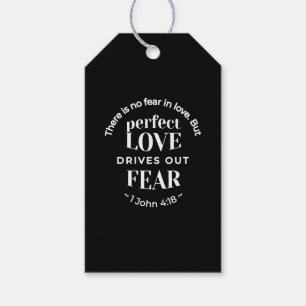 Etiquetas Para Regalos BW 'El amor perfecto impulsa el miedo' - 1 John 4:
