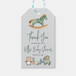 Etiquetas Para Regalos Caballo de Balanza Juguetes Boho Neutrales en Géne