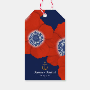 Etiquetas Para Regalos Caballo de mar náutico y favorito de la boda anémo