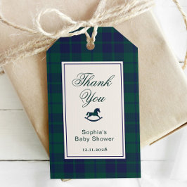 Etiquetas Para Regalos Caballo de Rocas Vintage Plaid Baby Shower Gracias
