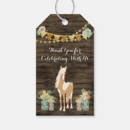 Etiquetas Para Regalos Caballo, Flores Rústicas Cumpleaños Gracias