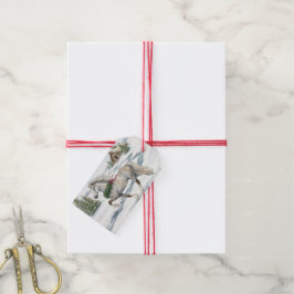 Etiquetas Para Regalos Caballo islandés festivo en paisaje invernal