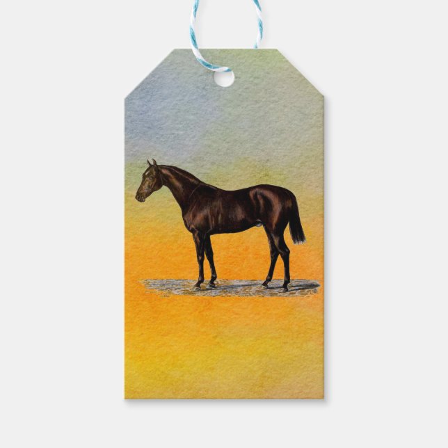 Etiquetas Para Regalos Caballo marrón (Anverso)