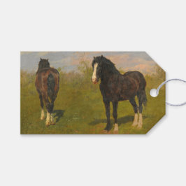 Etiquetas Para Regalos Caballos pastando (por Rosa Bonheur)