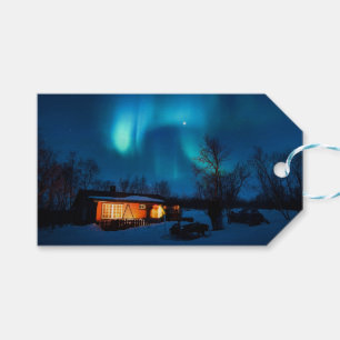 Etiquetas Para Regalos Cabañas Rústicas del Bosque y Fotos de Naturaleza