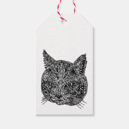 Etiquetas Para Regalos Cabeza de gato ornamental