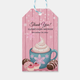 Etiquetas Para Regalos Cacao caliente de madera rosa crema batida Baby Sh