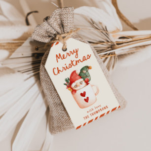 Etiquetas Para Regalos Cacao Caliente Feliz Navidad Santa Navidad