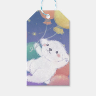 Etiquetas Para Regalos Cachorro Adorable con Globos y Estrellas