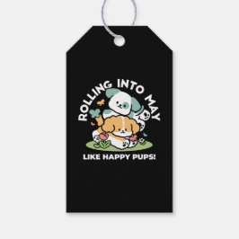 Etiquetas Para Regalos Cachorros felices entrando en mayo - Arte de perro