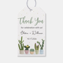 Etiquetas Para Regalos Cactus Agradecimiento de Acuarela Verde