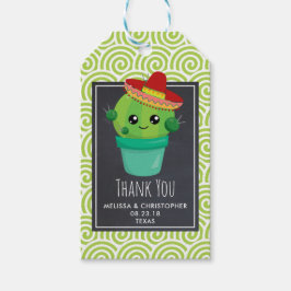 Etiquetas Para Regalos Cactus sonrientes y agudos en el Sombrero Rojo