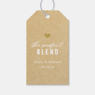 Etiquetas Para Regalos Café de Bodas Kraft Moderno La Mezcla Perfecta