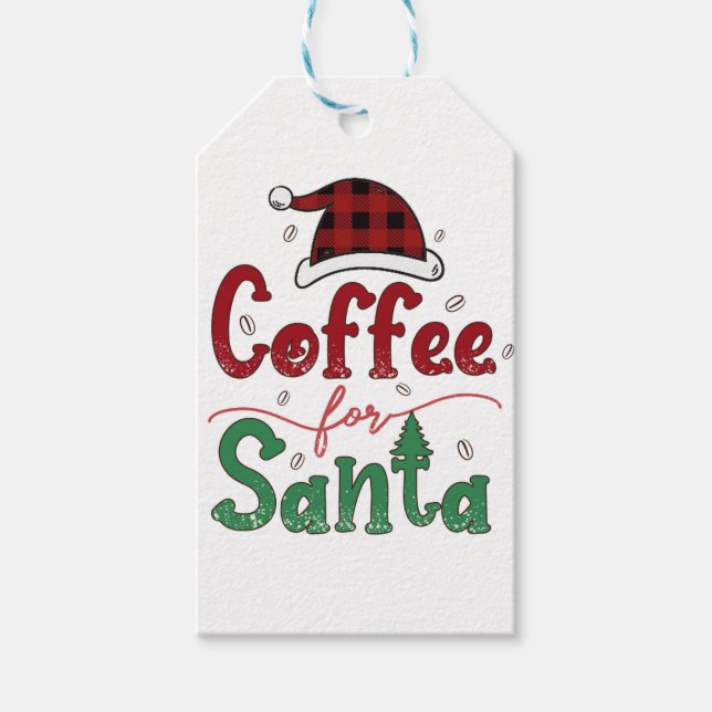 Etiquetas Para Regalos Café para Santa navidades (Anverso)