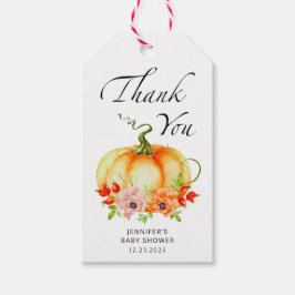 Etiquetas Para Regalos Caída de calabaza acuarela gracias