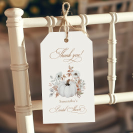 Etiquetas Para Regalos Caída de la ducha de la novia de calabaza blanca