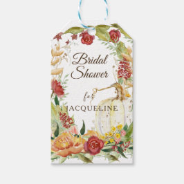 Etiquetas Para Regalos Caída Floral Wreath Calabaza Blanca Ducha de Novia