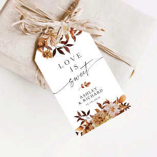 Etiquetas Para Regalos Caída Rustica deja Boda