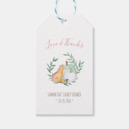 Etiquetas Para Regalos Caída Tema Acuarela Blanco Calabaza Fox