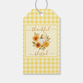 Etiquetas Para Regalos Calabaza agradecida y bendita | Acción de Gracias