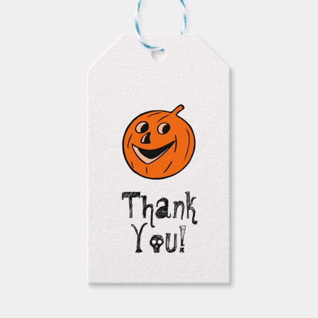Etiquetas Para Regalos Calabaza de Halloween (Anverso)