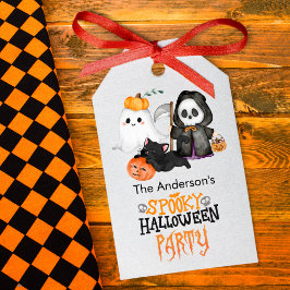 Etiquetas Para Regalos Calabaza Fantasma Segador Lindo Gato Negro Hallowe