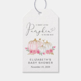 Etiquetas Para Regalos Calabaza Flora Rosa Bebé Beber Ducha Gracias
