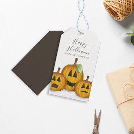 Etiquetas Para Regalos Calabazas Lindas de Halloween Jack O'lanterns