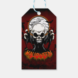 Etiquetas Para Regalos Calavera con dientes afilados y amenazantes