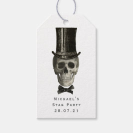 Etiquetas Para Regalos Calavera gótica victoriana elegante de color azul 