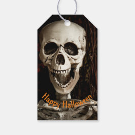 Etiquetas Para Regalos Calavera Sonriente Halloween Personalizado