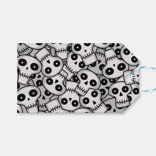 Etiquetas Para Regalos Calaveras agrupadas (Frente (Horizontal))