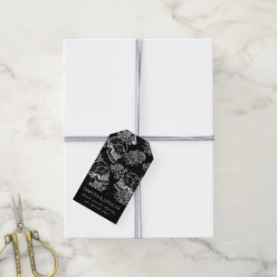 Etiquetas Para Regalos Calaveras y Rosas de Tiza Gracias Gótico Glamour