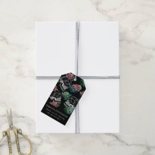Etiquetas Para Regalos Calaveras y Rosas Ombú Gracias Gótico Glamour