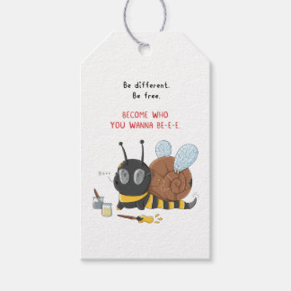Etiquetas Para Regalos Calcomanía de caracol ocupado como una abeja