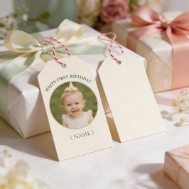 Etiquetas Para Regalos Calcomanía de cumpleaños con foto personalizada -