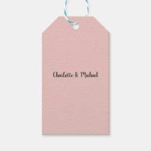 Etiquetas Para Regalos Caligrafía boda Elegante Rosa Nombre de la Llanura