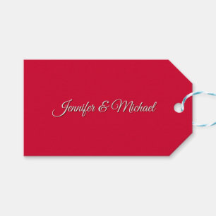 Etiquetas Para Regalos Caligrafía Chic Elegante Rojo Cereza Personalizado