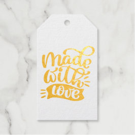 Etiquetas Para Regalos Caligrafía minimalista elegante hecha con amor