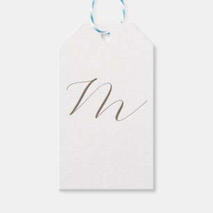 Etiquetas Para Regalos Caligrafía Monograma Única Moderna Sencilla