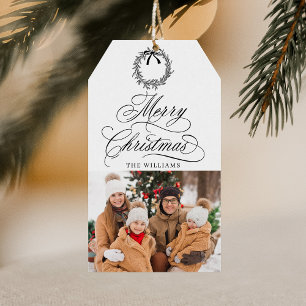 Etiquetas Para Regalos Caligrafía romántica Fotos navideñas