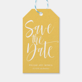 Etiquetas Para Regalos Calligrafía negrita | Mostaza moderna excepto la f