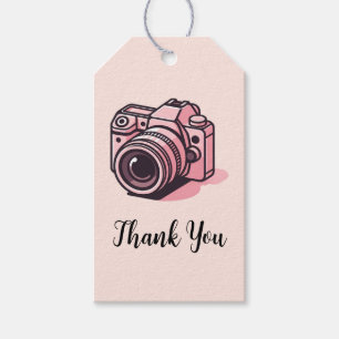 Etiquetas Para Regalos Cámara réflex digital rosa de moda personalizada