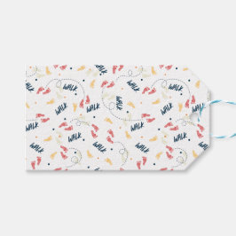 Etiquetas Para Regalos Caminando juntos: Patrón de Huella de Aventura